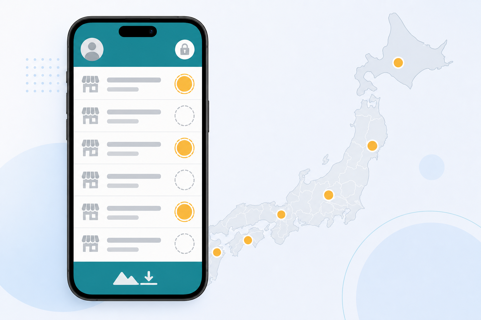 全国店舗網を巡るスタンプラリーの効果イメージ